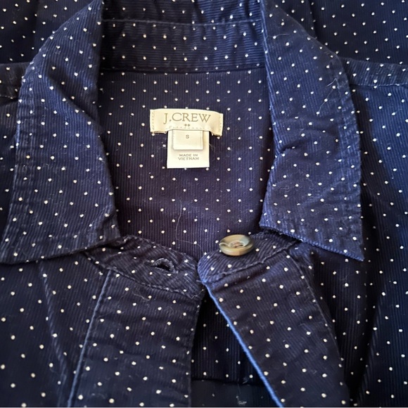 J. CREW Corduroy Shirt Dress in Navy with Swiss Dots - Picture 8 of 8